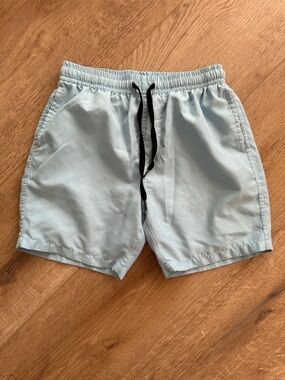 Light Blue Drawstring swim shorts with lining